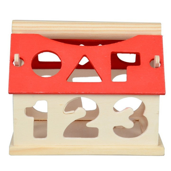 Wooden Shape Sorter House – Numbers & Shapes Learning Toy