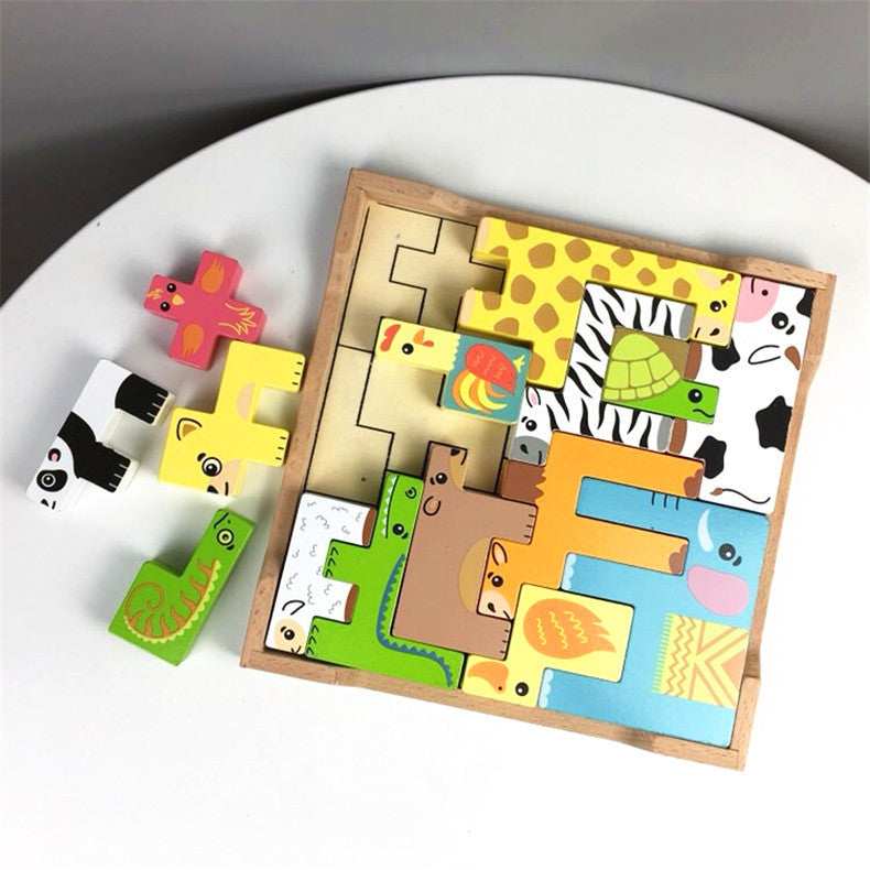 Colorful Wooden Animal Puzzle – Learn & Play for Kids Aged 2+