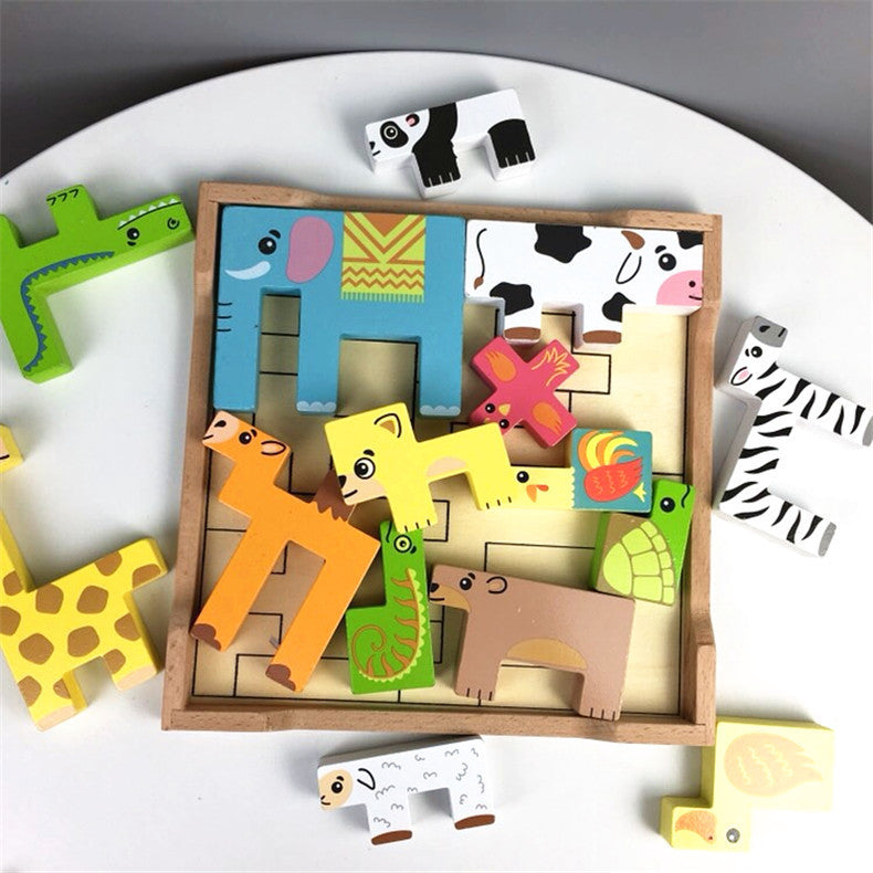 Colorful Wooden Animal Puzzle – Learn & Play for Kids Aged 2+