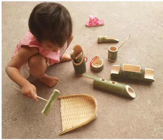 Bamboo Sand & Water Toys Set – 10-Piece Eco-Friendly Fun for Kids!