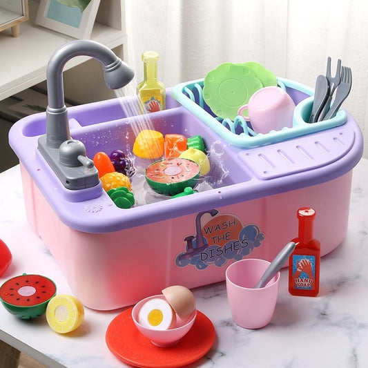 Toy Sink with Dishes – Pretend Play Kitchen Set